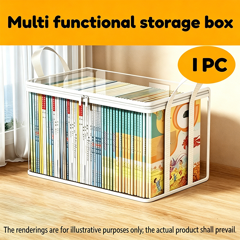 Transparent PVC Storage Box with Lid 📦 Large Capacity, Foldable
