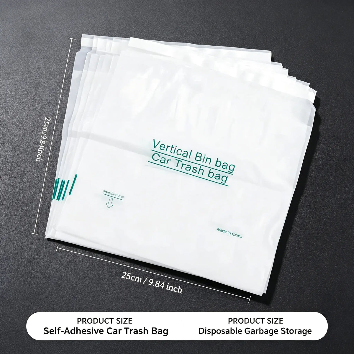 20 Counts Car Trash Bag, Self-Adhesive Vertical Disposable Cleaning Bag 🗑️