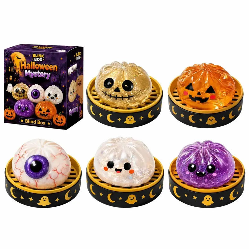 Cute Halloween scary ghost Marukosqueeze toy set, portable stressrelief hand squeeze toys👻