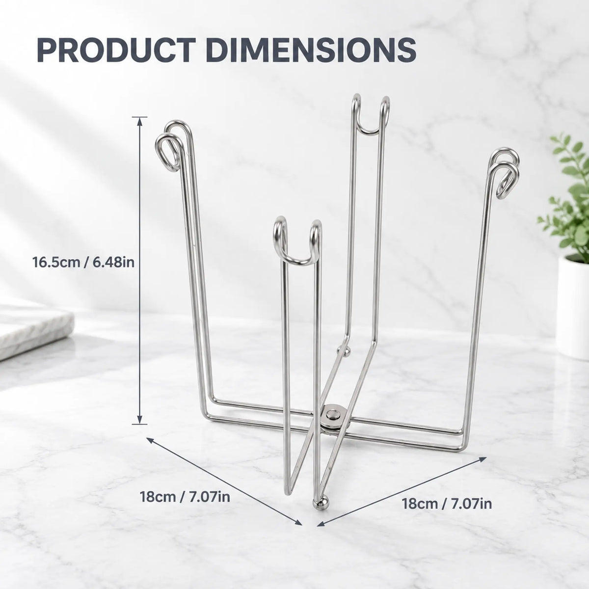 Easy to Disposal, Just Hook the Trash Bag, Foldable 304 Stainless Steel Trash Bag Holder🗑️