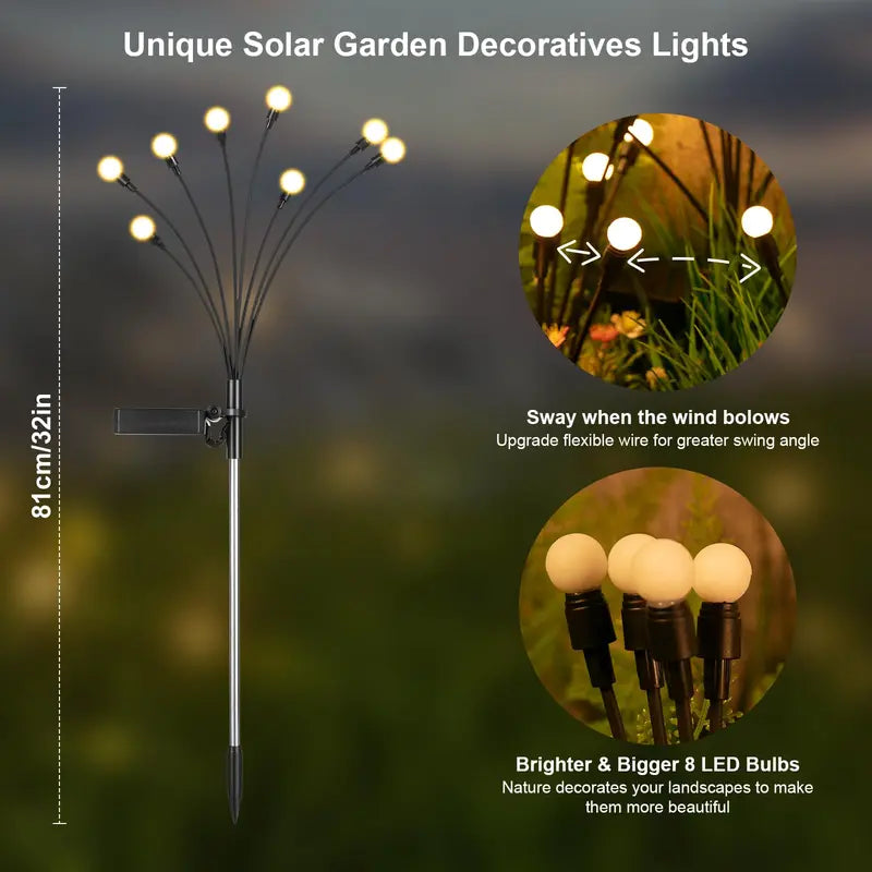 Solar Swaying Firefly Lights IP65 Waterproof Garden Stake Lights✨