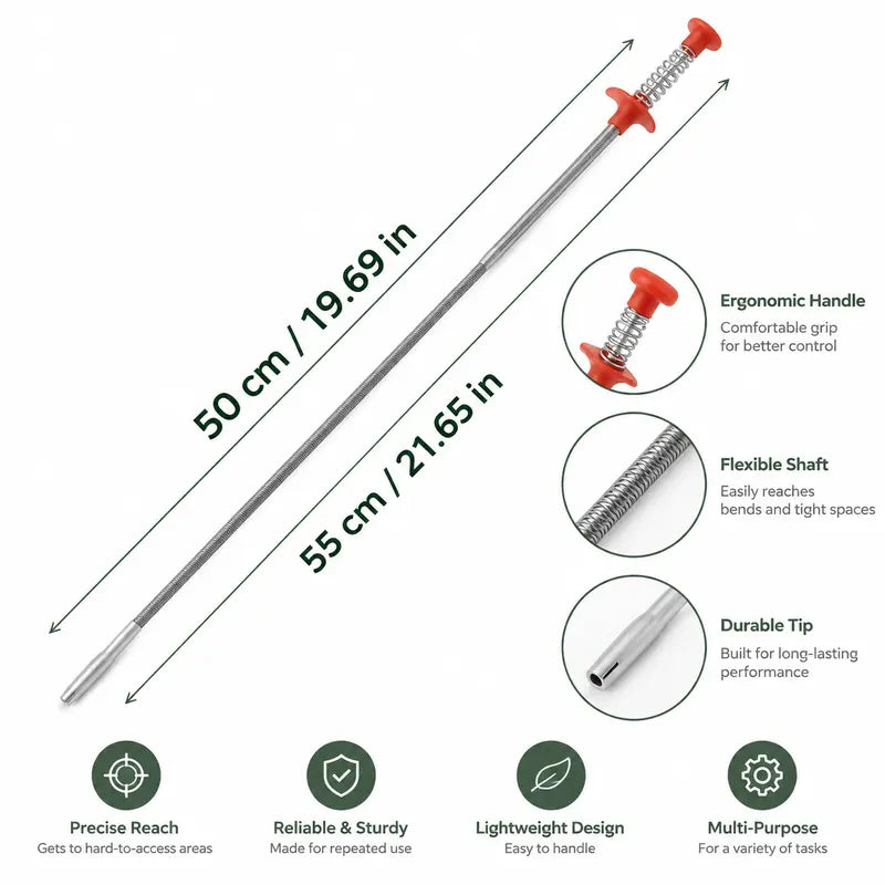 Drain Snake, Drain Clog Remover, 4 Claws Efficient Dredging Steel Wire Drain Hair Cleaner Tool 🚰