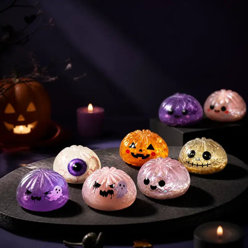 Cute Halloween scary ghost Marukosqueeze toy set, portable stressrelief hand squeeze toysπ»