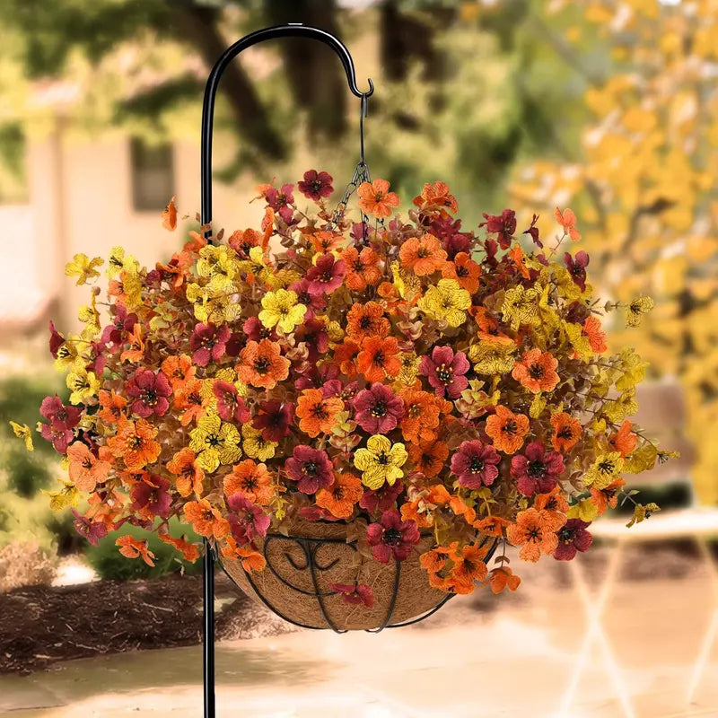 Fall Artificial Flower Halloween 12pcs, UV Resistant Colorful Fake Flowerπ
