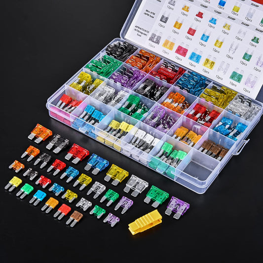Car Fuse Assortment Kit, Mini Blade Fuses Automotive + Standard Auto Fuses + Puller🔩🚙