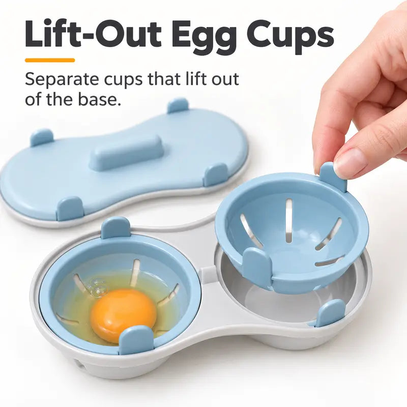 Microwave Egg Poacher, Microwave Egg Cooker for 2 Eggs 🍳