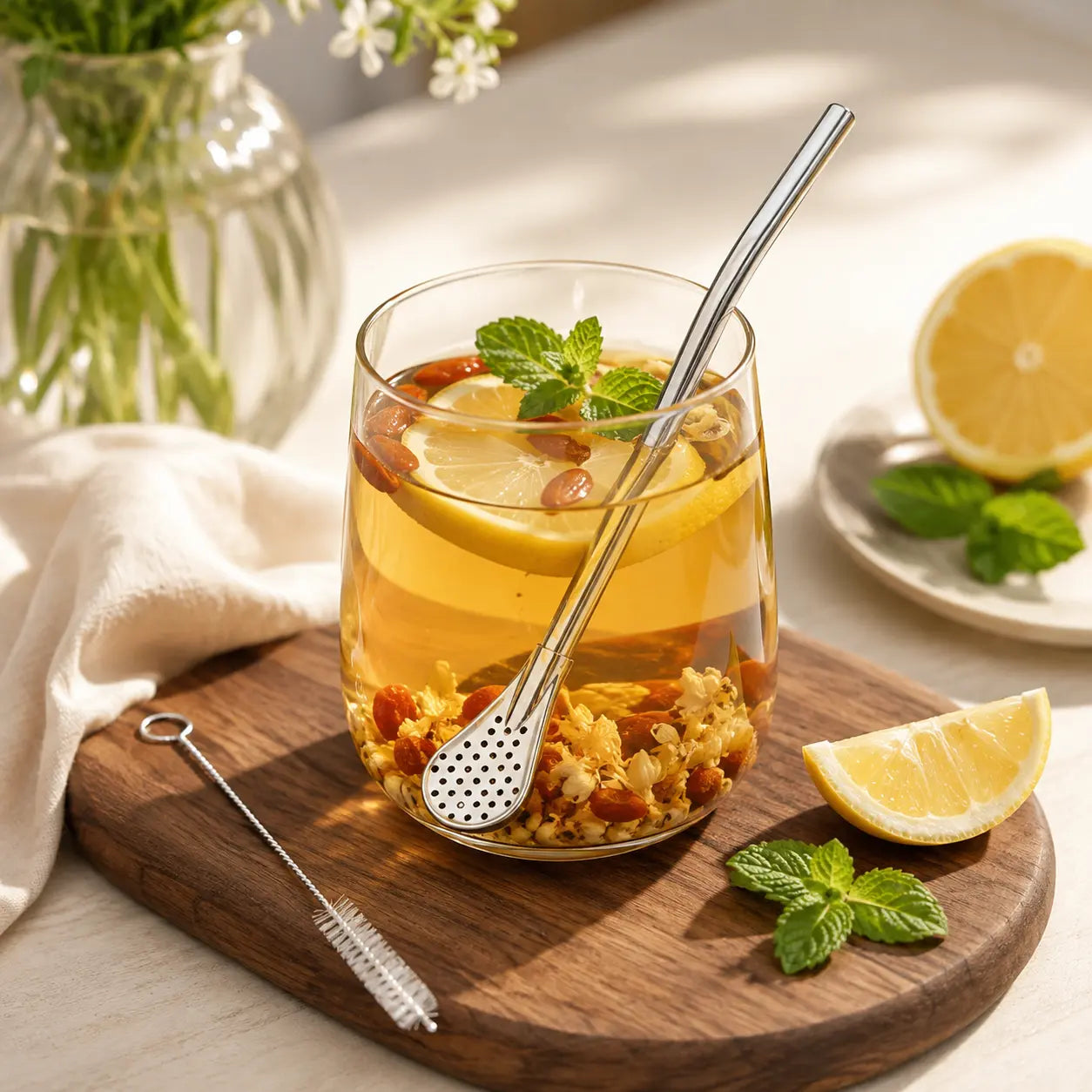 3‑Count Stainless Steel Straw‑Spoon, Multifunctional Filtered Strainer Scoop 🍹