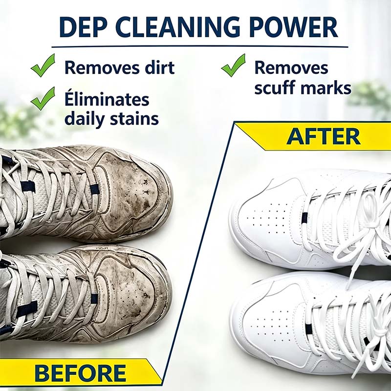 White Shoe Cleaning Cream with Sponge Applicator -Multi-Purpose Household Cleaner🧽