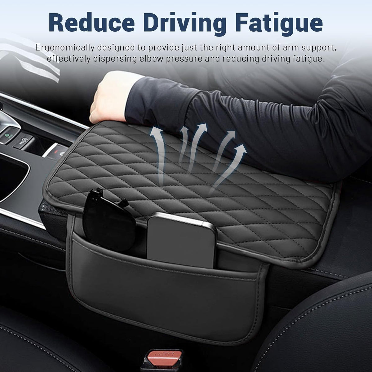 Multifunctional Car Armrest Box Cushion with Built-in Storage Bag 🚗