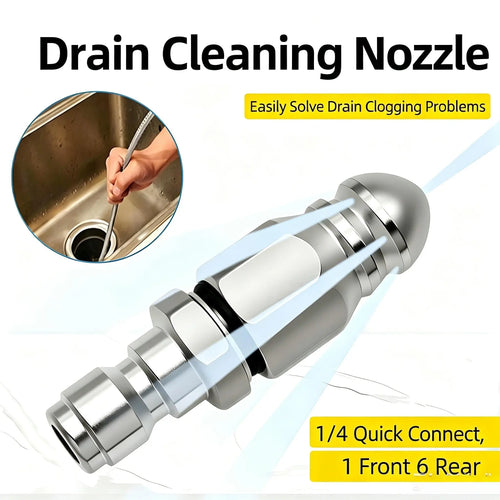 Washer Sewer Jetter Nozzle with Stainless Steel, Mini Compact Durable Sewer Jet Nozzle🚰