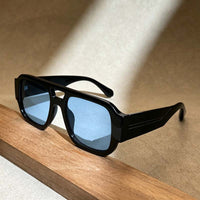 Black Frame with Blue Lenses