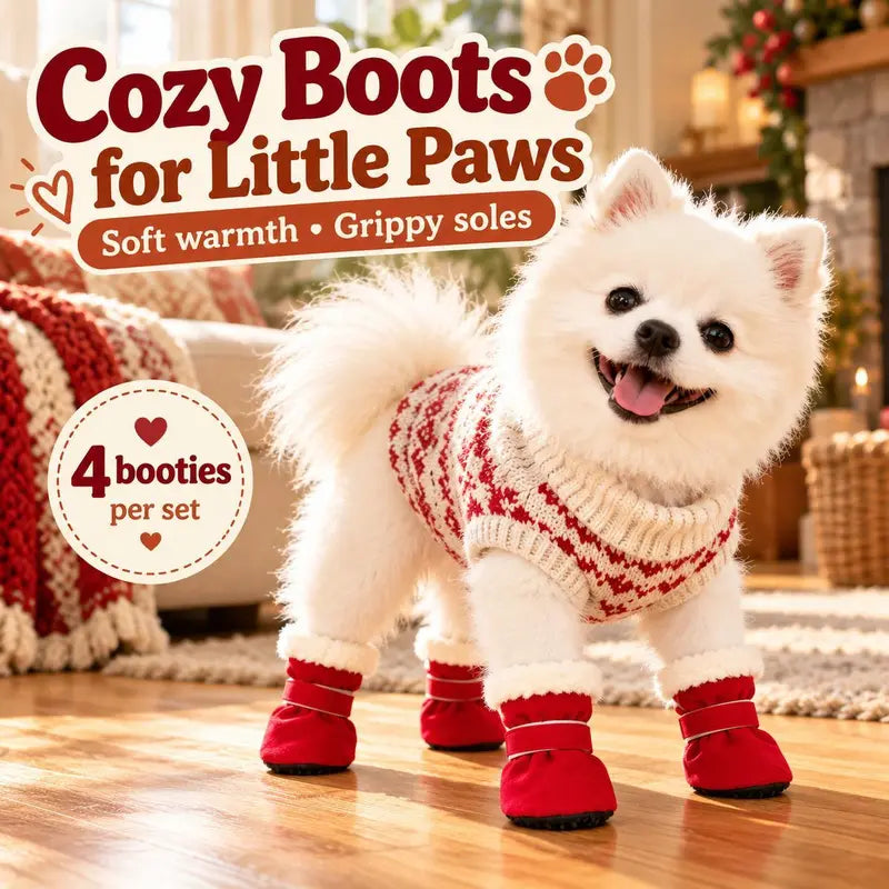 Soft Velvet Puppy Booties, Warm Non-Slip Paw Covers for Small Dogs 🐾