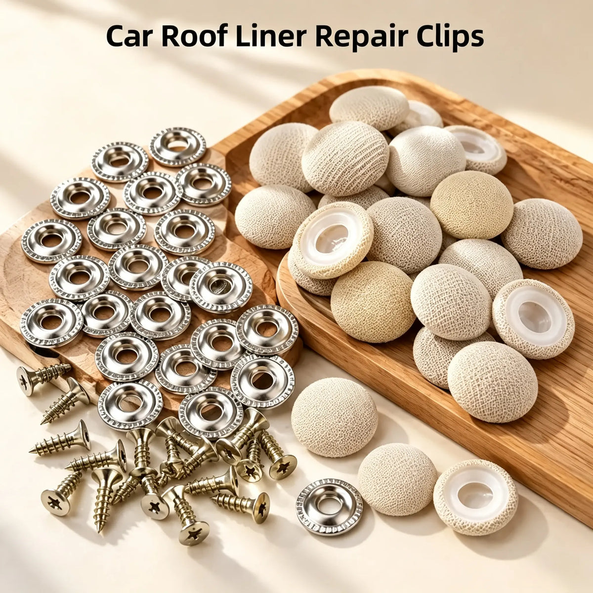 50 Pack Car Roof Headliner Repair Buttons, Fabric Covered Retainer Screws 🚗