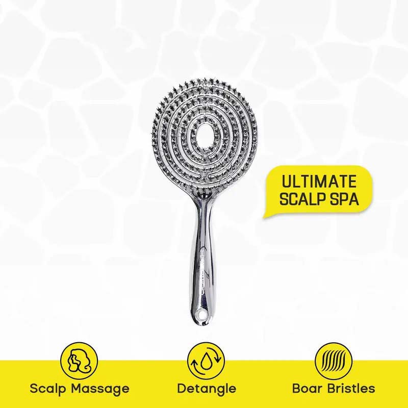 Anti-Static Hollow Round Bristle Brush - Massaging Design for Enhanced Volume 💆