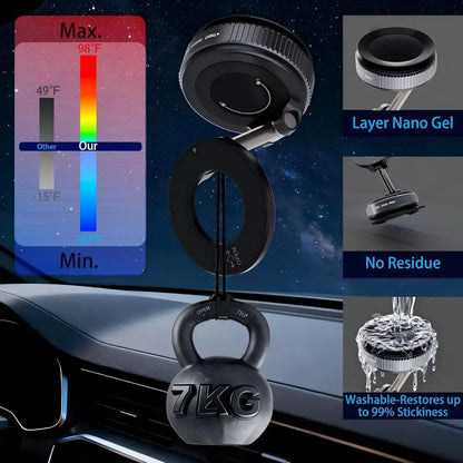 Universal Magnetic Phone Mount with Strong Vacuum Suction🧲🚗