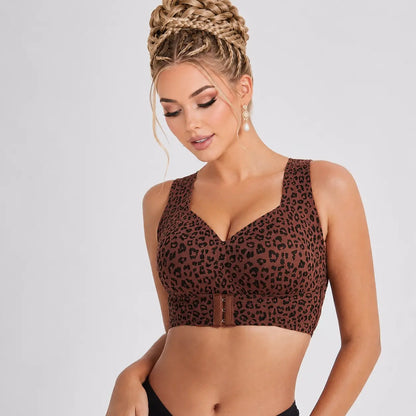 Women's Posture Correction Wireless Sports Bra - Soft Breathable Tie-Back Bra with Moulded Cups