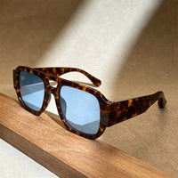 Tortoiseshell Frame with Blue Lenses