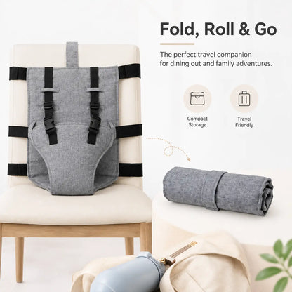 Portable Baby Seat Harness for Dining Chairs, Foldable Toddler Safety Seat with Adjustable Shoulder Straps 🪑
