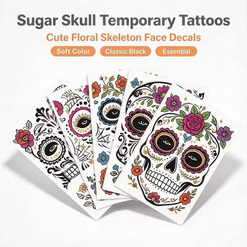 Dia De Los Muertos Temporary Face Tattoos 💀