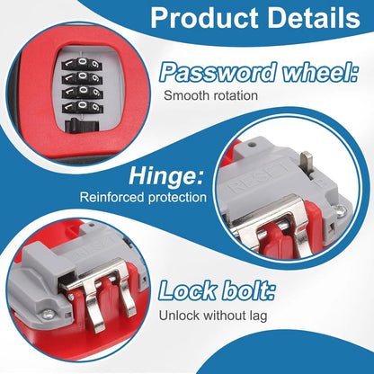 Wall Mount Key Lock Box‑ 4 Digit Combination Lockbox 🔐