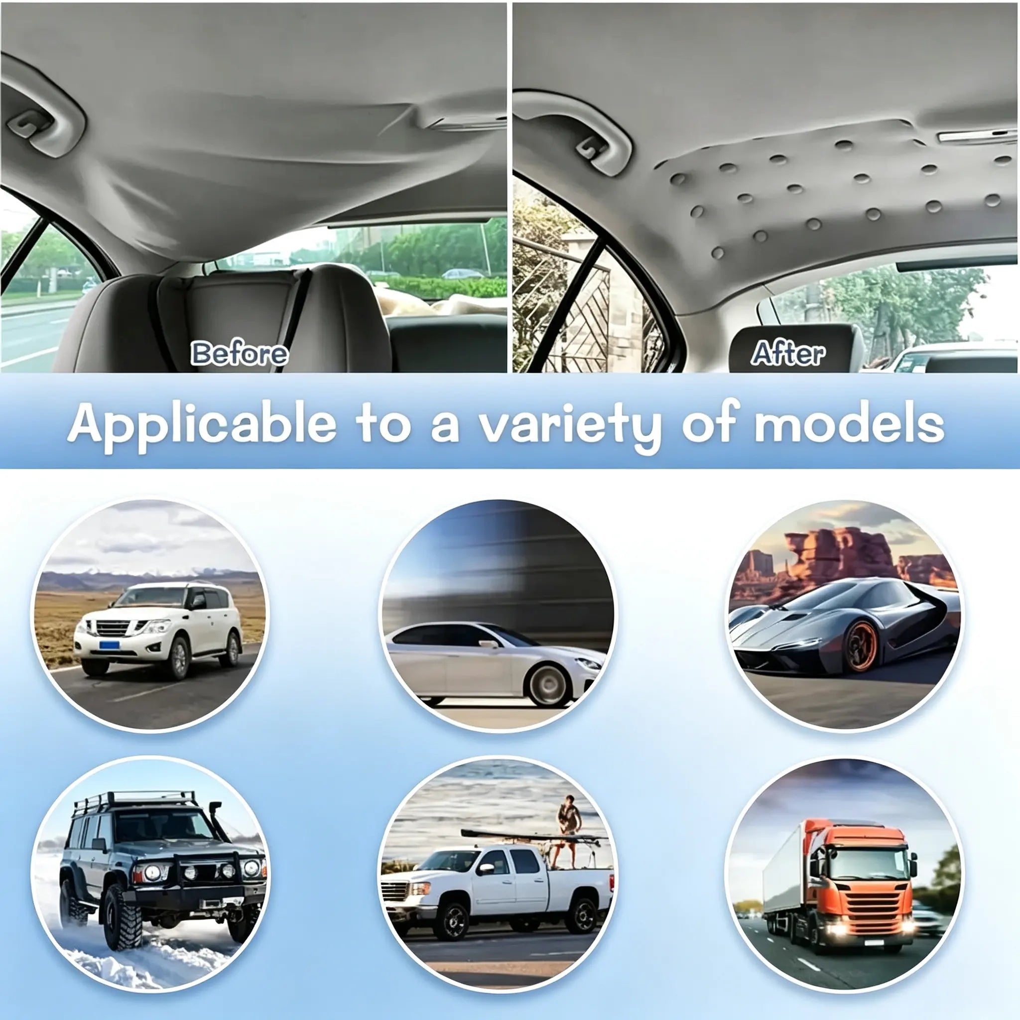 Car roof liner repair clips for different vehicles