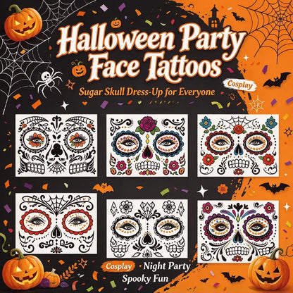 Dia De Los Muertos Temporary Face Tattoos 💀