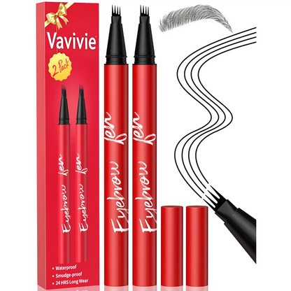 2-Pack Eyebrow Pens – Best Value Brow Pen Set, 4-Tip Natural Hair-Like Strokes, All-Day Wear🖌️