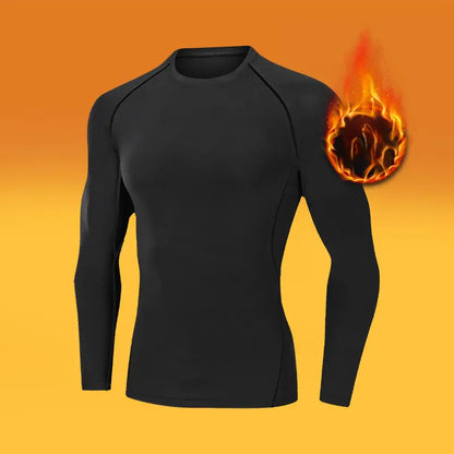 Men's Thermal Underwear Set - Long Sleeve T-Shirt & Pants with "WARM" Print 🔥