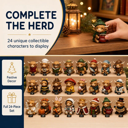 24-Day Highland Cow Advent Calendar - Christmas Countdown Gift Box 🐄🎁