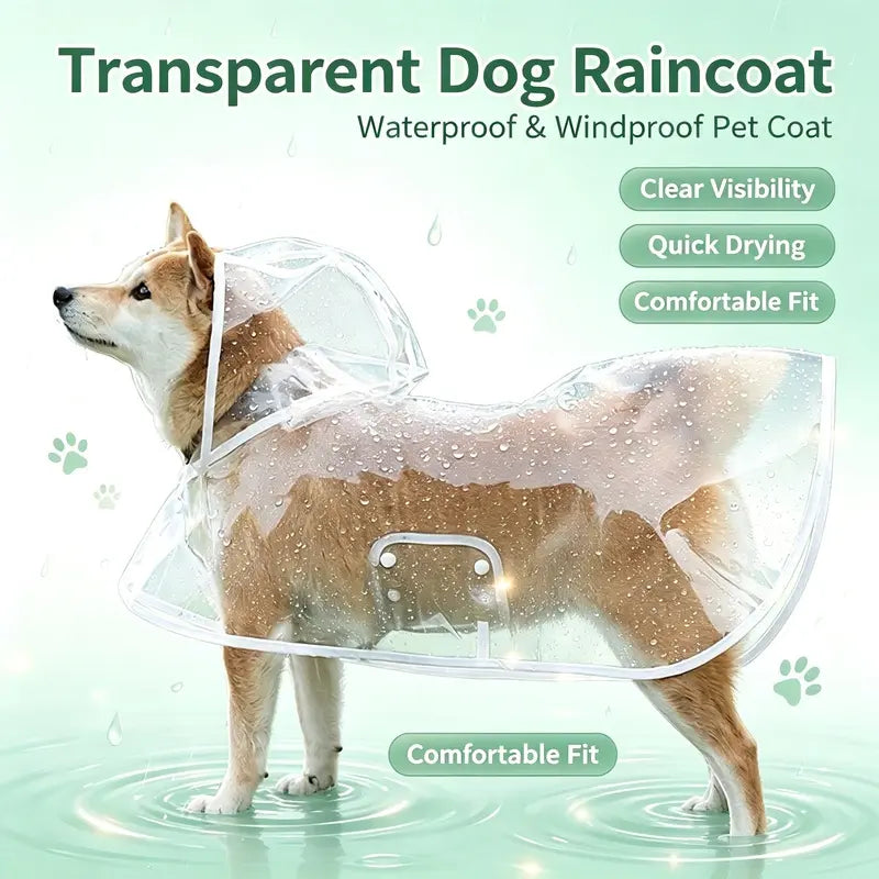 Transparent Thick Cape Dog Raincoat for Small Medium Dogs 🐶