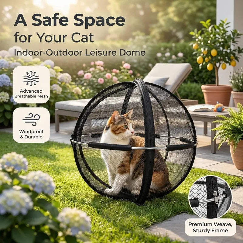 Portable Outdoor Cat Enclosure Mesh Ball Cat Cage 🐱