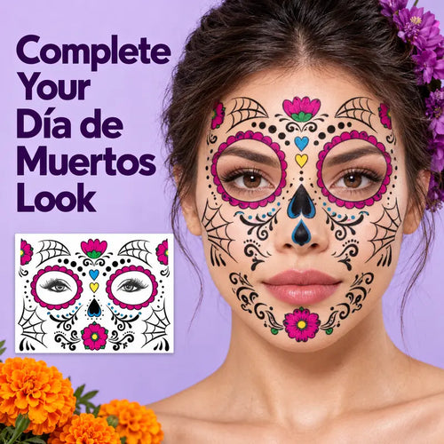 Dia De Los Muertos Temporary Face Tattoos 💀