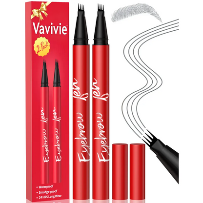 2-Pack Eyebrow Pens – Best Value Brow Pen Set, 4-Tip Natural Hair-Like Strokes, All-Day Wear🖌️