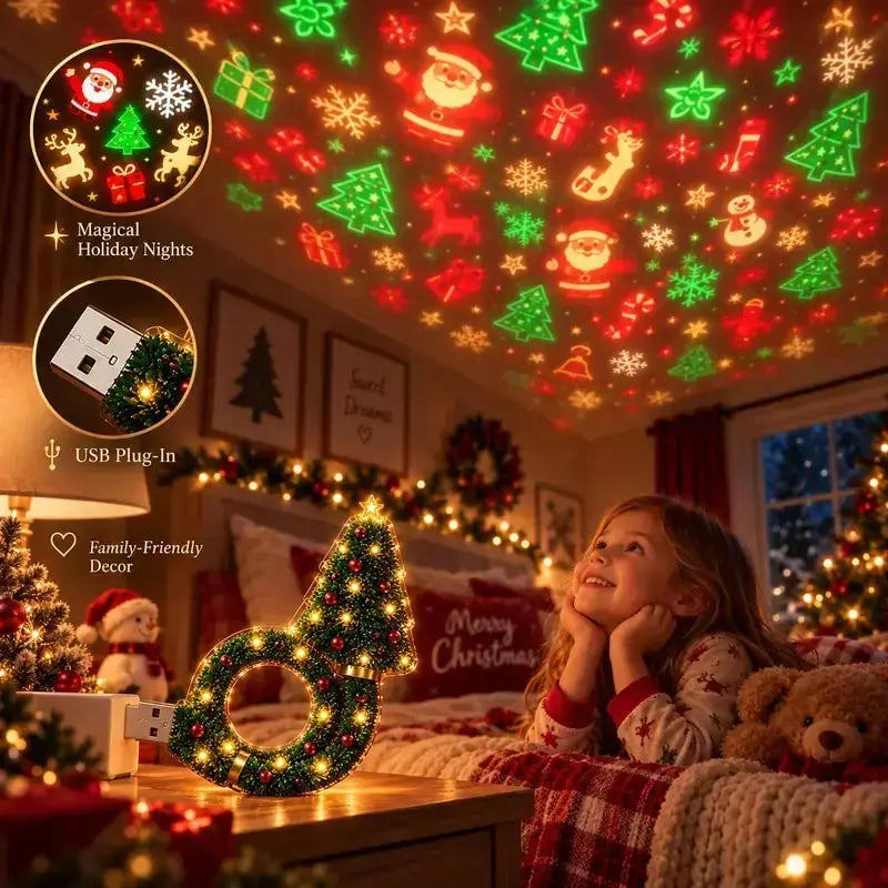 2026 New USB Plug-In Christmas Projector Night Light 🎄
