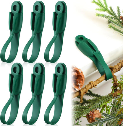6Pcs Reusable Silicone Adhesive Christmas Garland Hooks 🎄