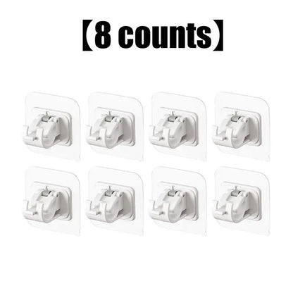 8 Pack Clear Curtain Rod Brackets with Clips, Invisible Transparent Drapery Hook Holders