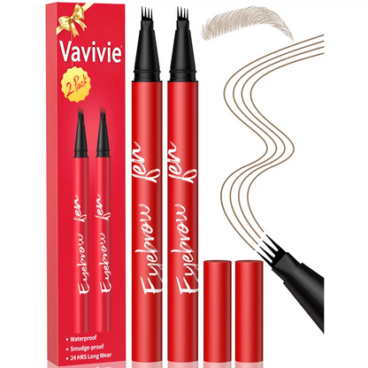 2-Pack Eyebrow Pens – Best Value Brow Pen Set, 4-Tip Natural Hair-Like Strokes, All-Day Wear🖌️