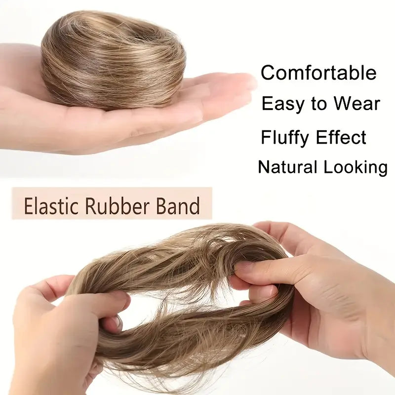 Synthetic Messy Bun Hair Piece for Women, Curly Updo Scrunchie Extension for Instant Volume and a High Crown💇‍♀️