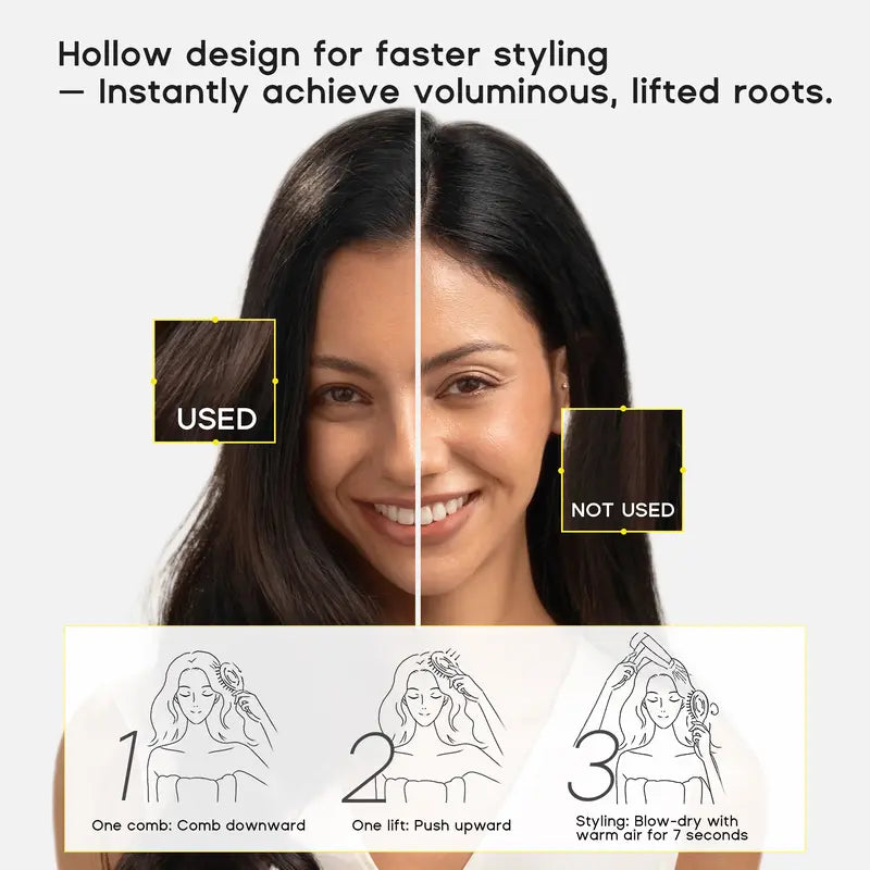 Anti-Static Hollow Round Bristle Brush - Massaging Design for Enhanced Volume 💆