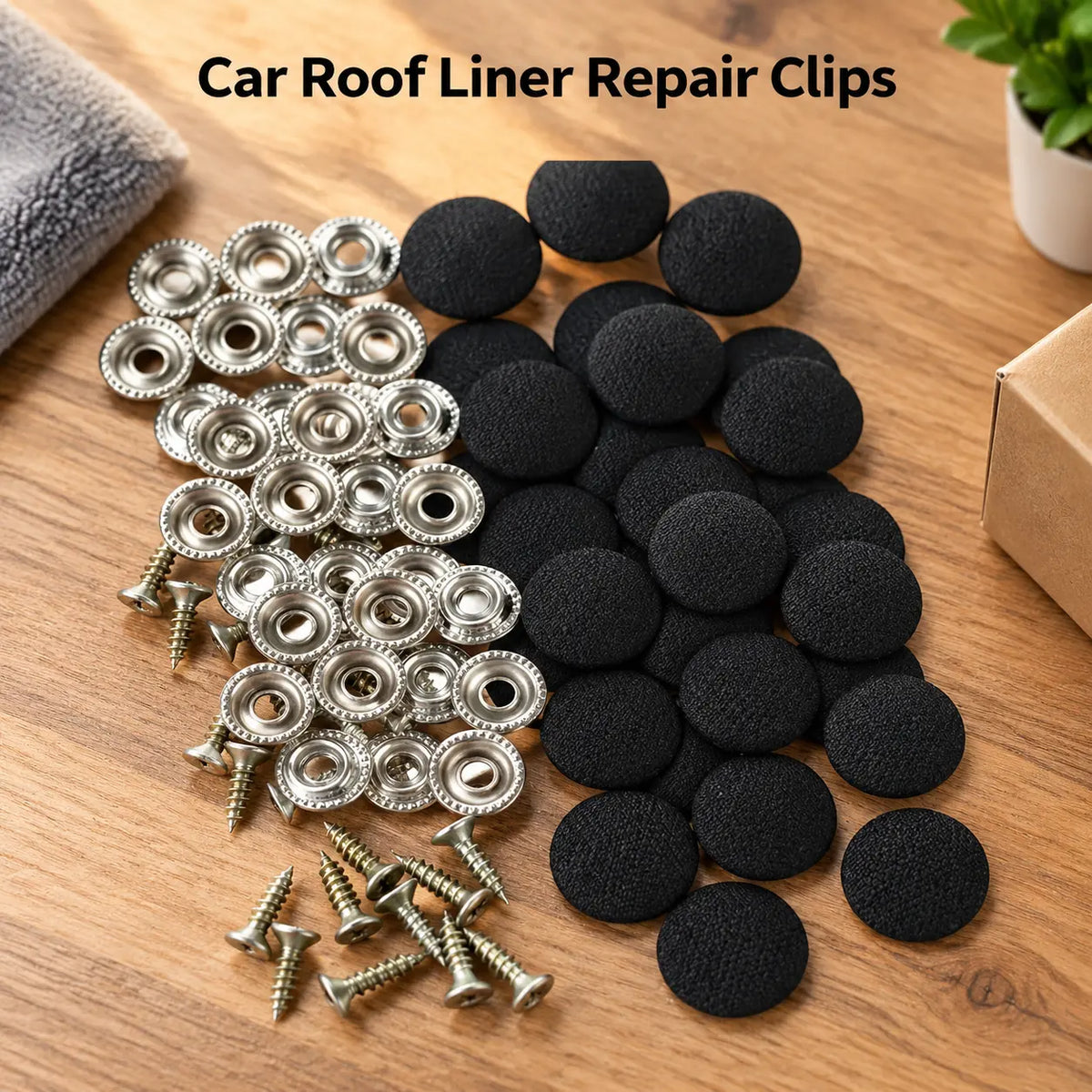 50 Pack Car Roof Headliner Repair Buttons, Fabric Covered Retainer Screws 🚗