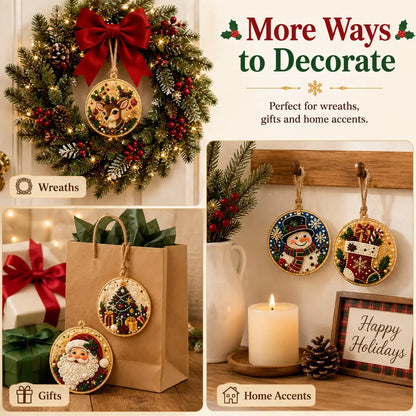 6Pcs/12Pcs Christmas DIY Diamond Painting Ornaments Kit, Xmas Tree Hanging Pendant 🎄