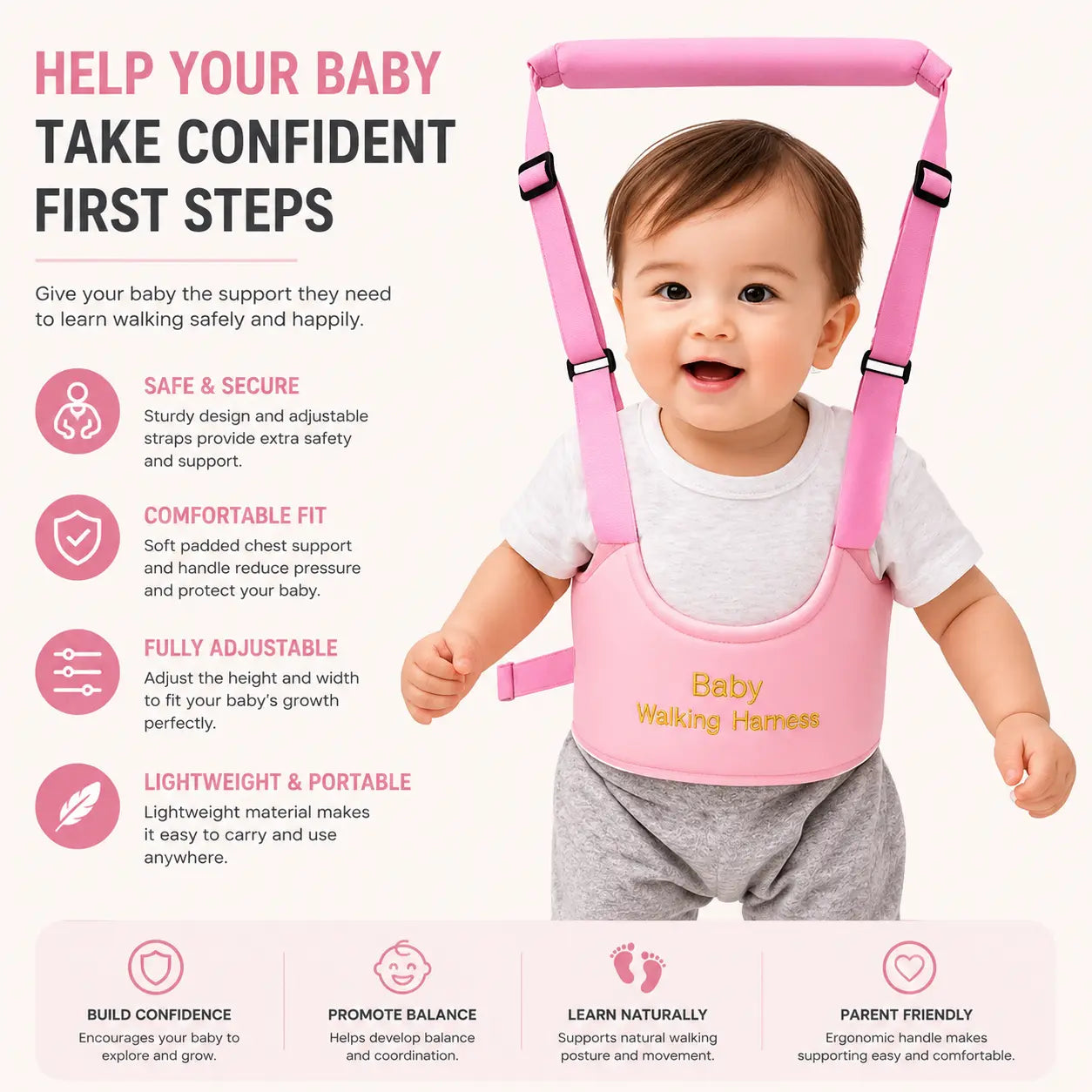 Walking Assistant Harness, Walking Learning Belt Helper Walker Wings Safety Walking Harness Walker 👶