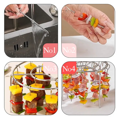 Air Fryer Skewer Rack, Round Grill with Stainless Steel🍢