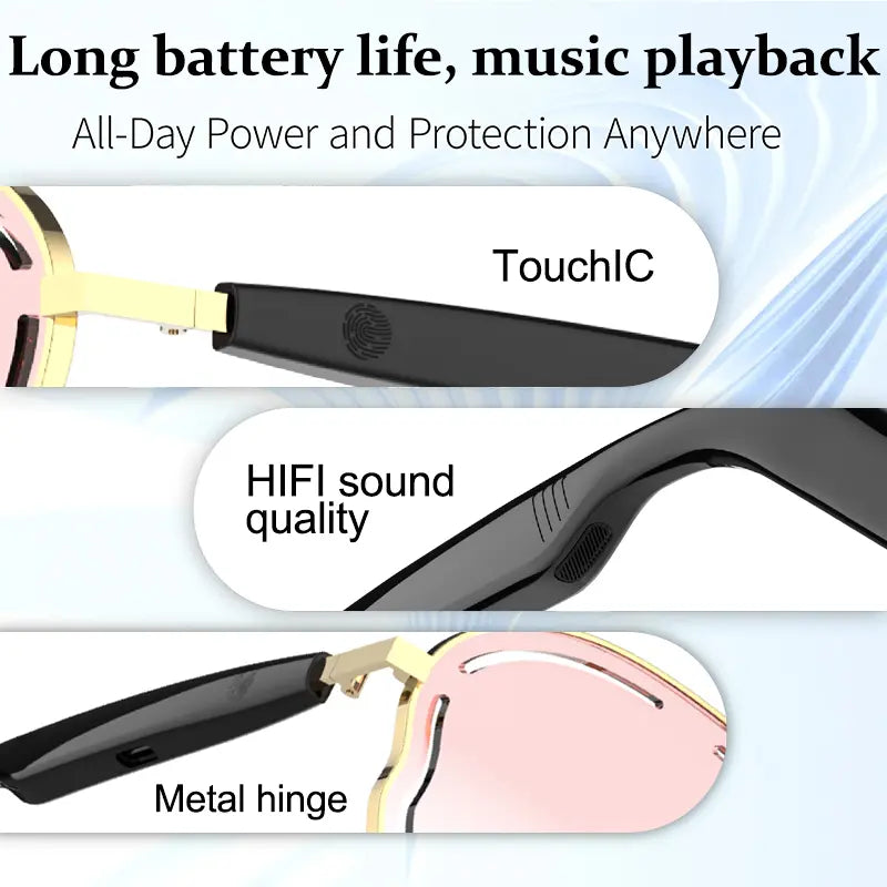 🕶️Bluetooth Smart Glasses, Wireless Open Ear Audio Sunglasses