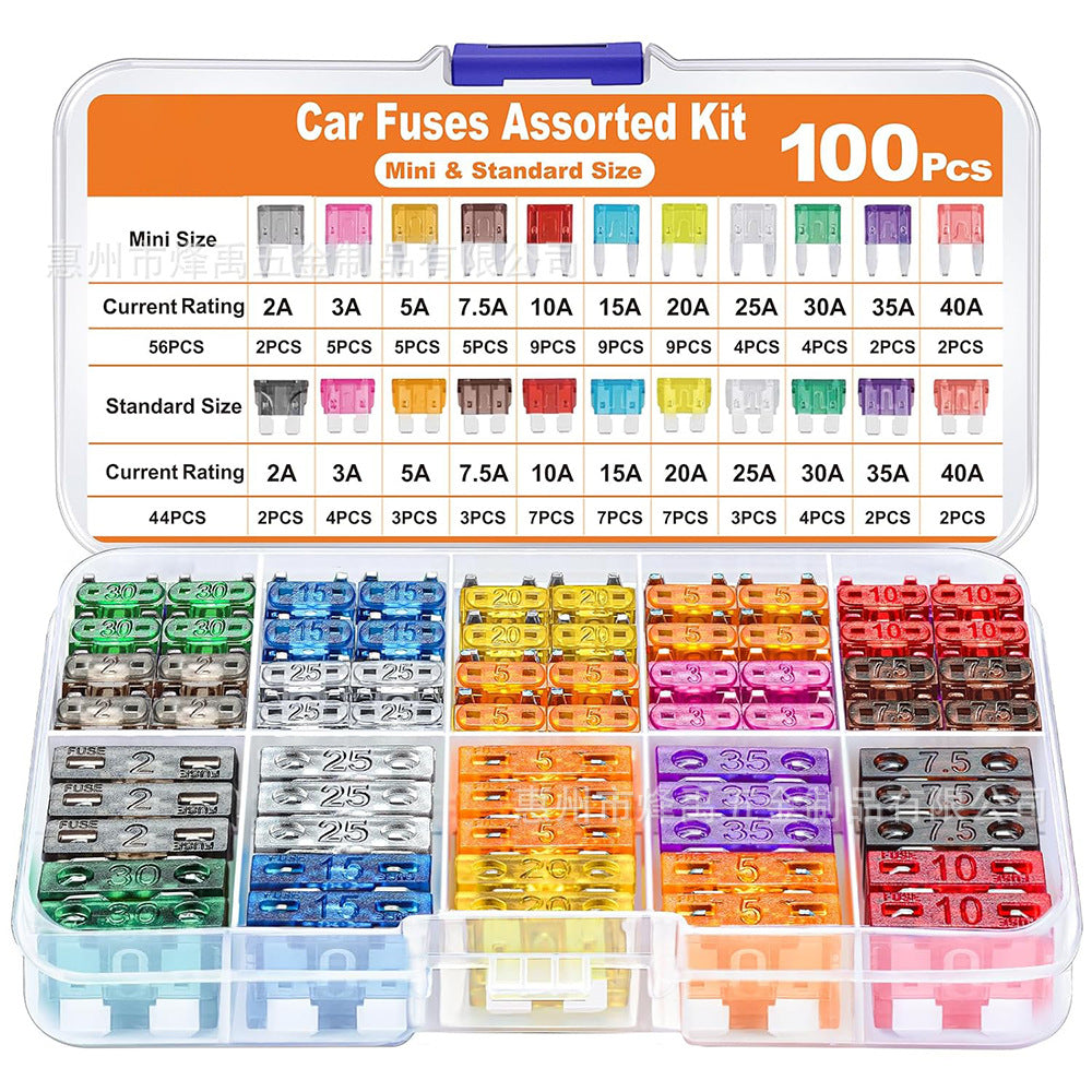 Car Fuse Assortment Kit, Mini Blade Fuses Automotive + Standard Auto Fuses + Puller🔩🚙