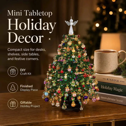 DIY Beaded Christmas Tree Kit, Hand‑Made Mini Crystal Bead Xmas Tree Craft Set 🎄