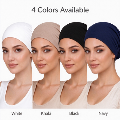 Humwam 3-Pack Women's Solid Jersey Hijab Flat Top Cap 🧕