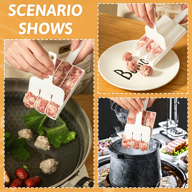 Creative Kitchen Triple Meatball Maker, Meatball Shaper Kitchen Triple Meat Tenderiser Meat Baller 🍳