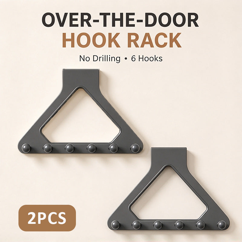 2 Packs Over-the-Door Triangle Hanging Organizer - No-Drill Slide Installation 🪝