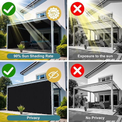Black UV Resistant Sun Shade Net 10FTx13FT for Garden & Backyard🌳